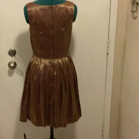 Vintage Francine Browne Dress 6 bronze no/belt. - Picture 5 of 10